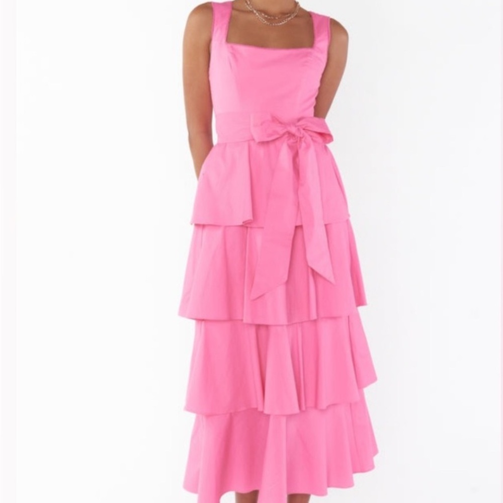 Show Me Your Mumu Med Midi Dress in Pinck Poplin- size XL - Picture 7 of 9